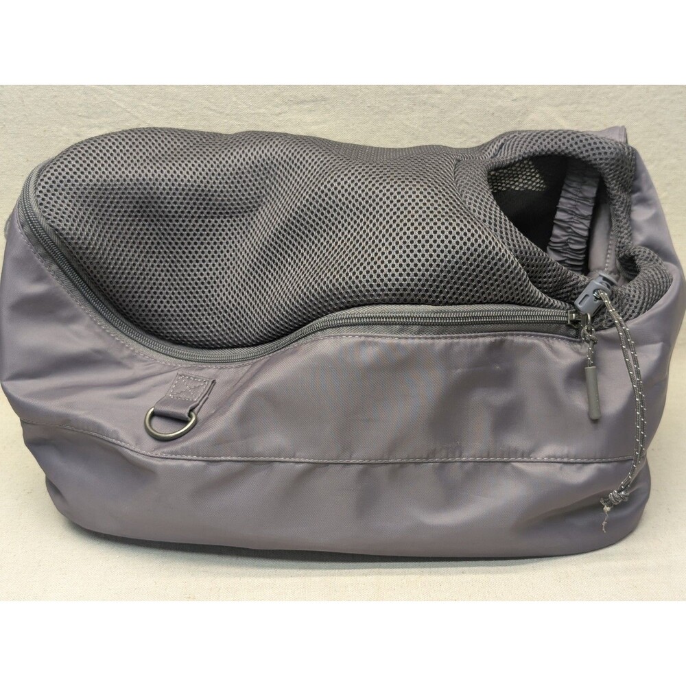 Top Paw Small Pet Carrier Gray Adjustable Strap With Side Open Storage *No Dog*
